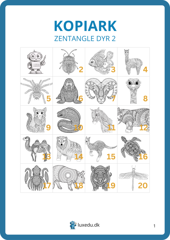 kopiark zentangle dyr 2