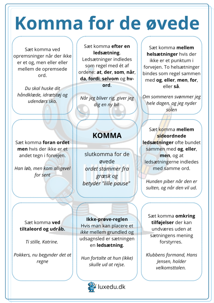 komma for de øvede